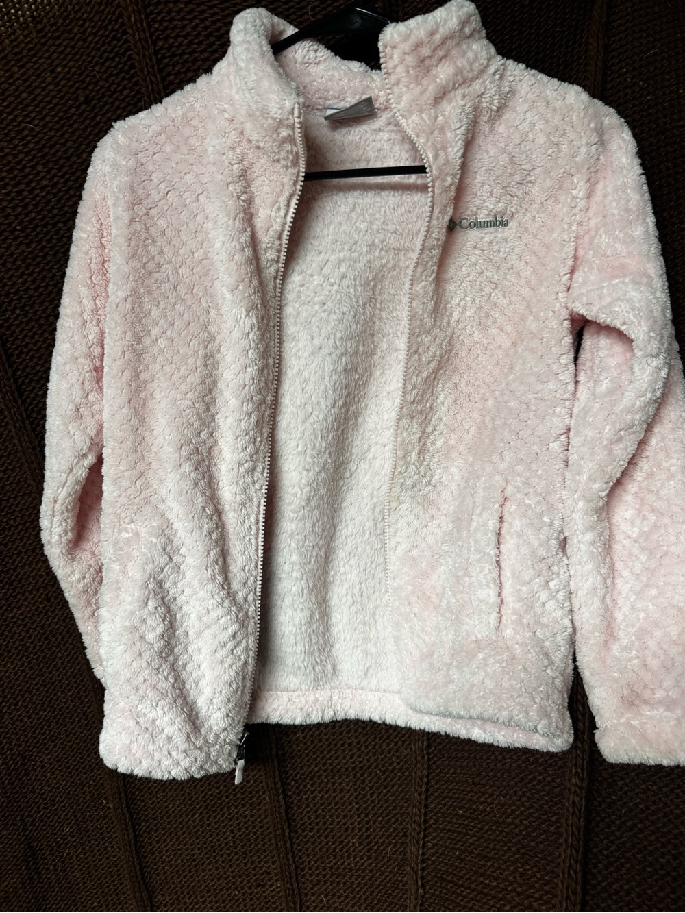Columbia Kids Light Pink Plush Full-Zip Fleece Jacket